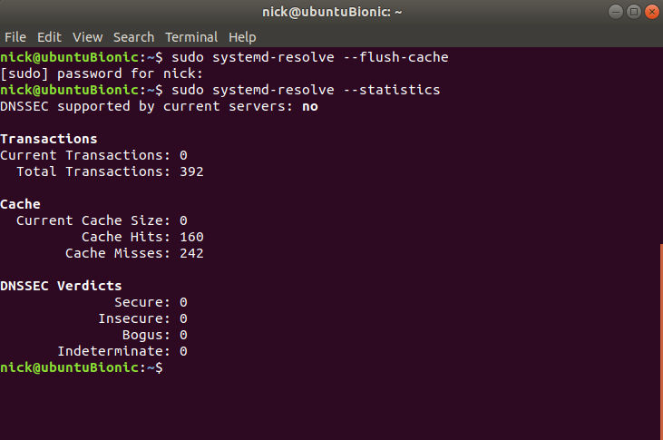DNS Cache Stats Systemd