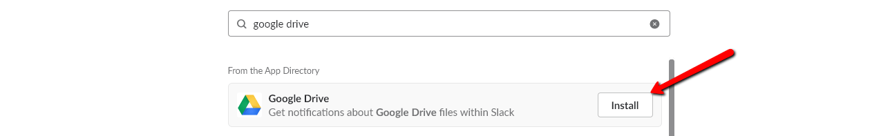 3. Klicka på “Installera” framför Google Drive