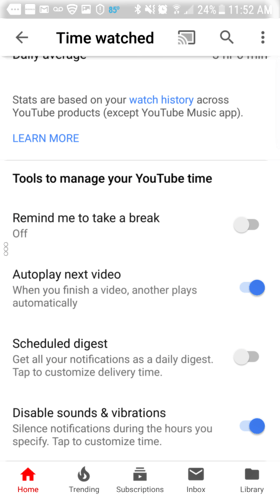 justeringer av youtube-velvære-tid