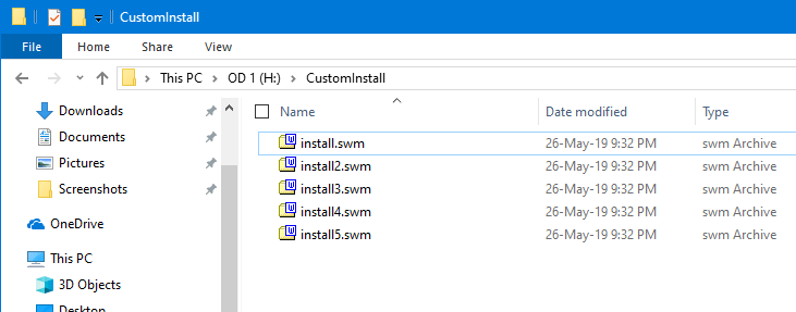 Dela Installera Wim File Command Split Files