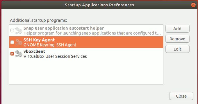 Ubuntu avmarkera startprogram