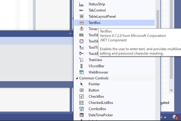 Textbox Visual Studio -lomake