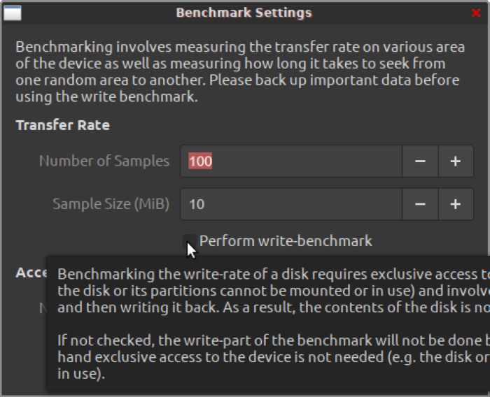 Gnome Disk Utility Benchmarking Measuring Writes