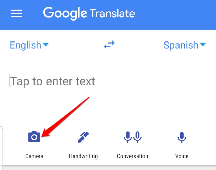 Google Translate -sovelluskamera