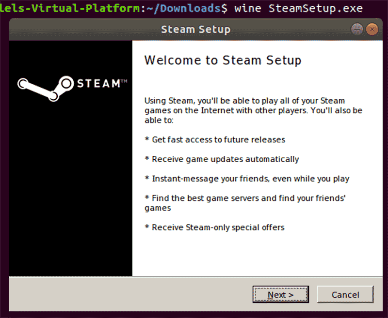 Linux Wine Steam Installer