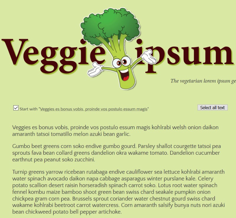 Lorem Ipsum Veggie
