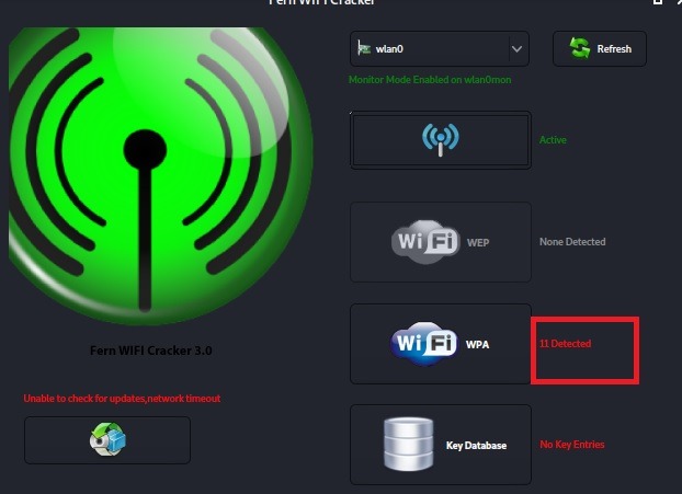 Lista penetrationsverktyg Kali Linux Fern Wi Fi Cracker1