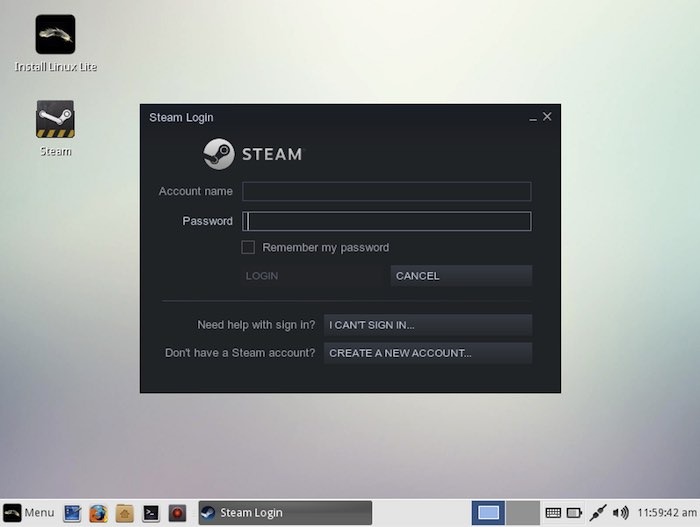 Logga in på Steam-konto Linux