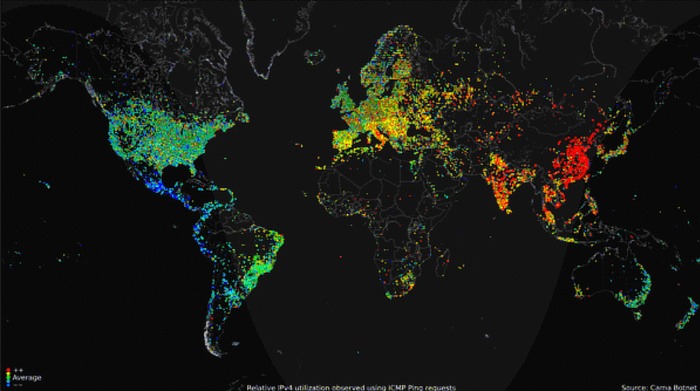 Popcorntime Carna Botnet Internet Worldmap