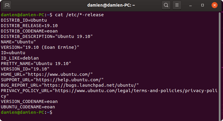 Ubuntu Terminal Info