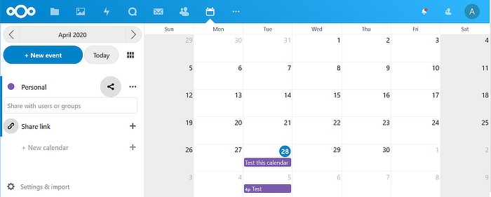 Google-kalenterivaihtoehdot Nextcloud-kalenteri