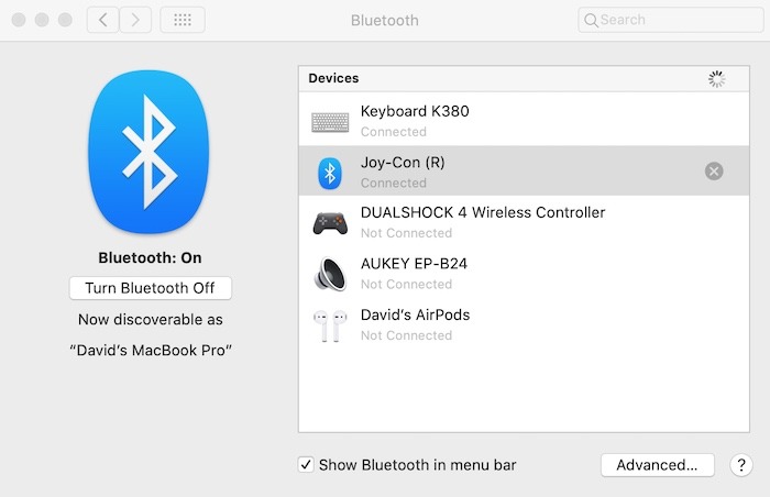 Yhdistä Joycons Mac Bluetooth Sync -sovellukseen