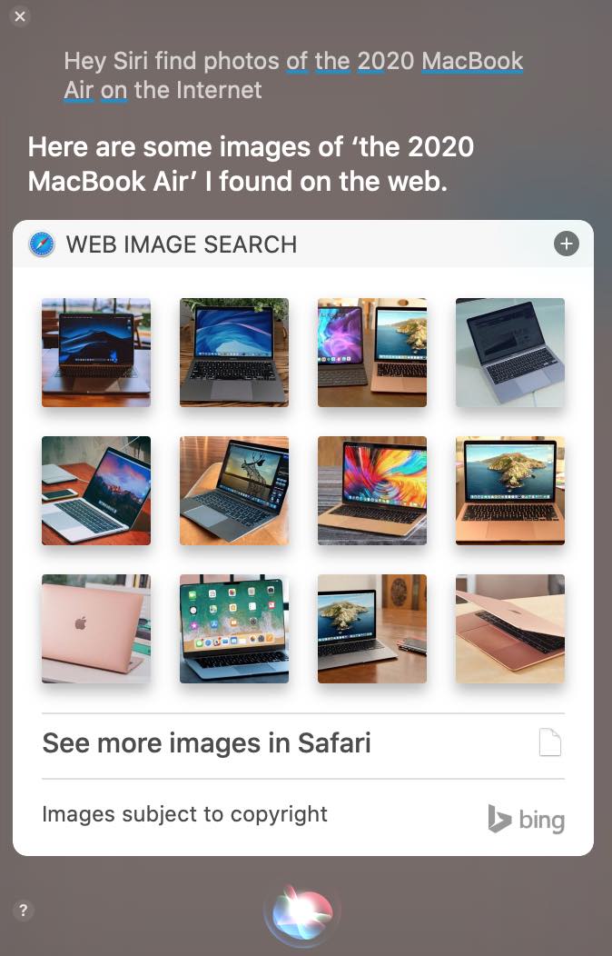 Överraskande använder Siri Mac Photos Macbook Air
