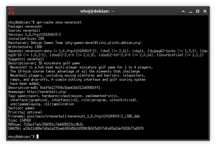 Apt Debian Neverputt