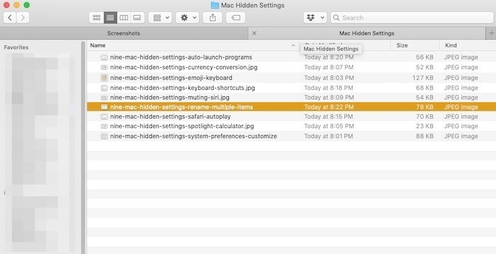 Ni Mac-skjulte innstillinger Kombiner åpne apper