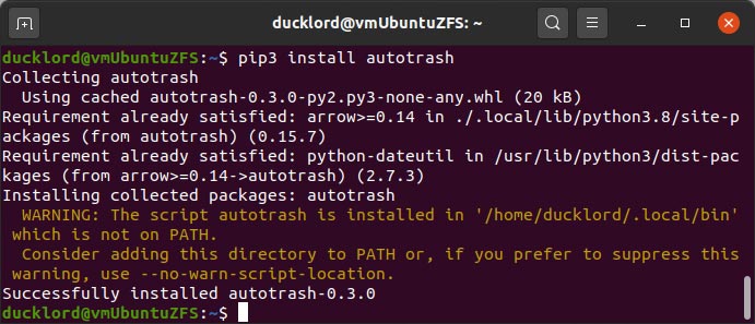 Håll Ubuntu ren med Autotrash Pip-installation