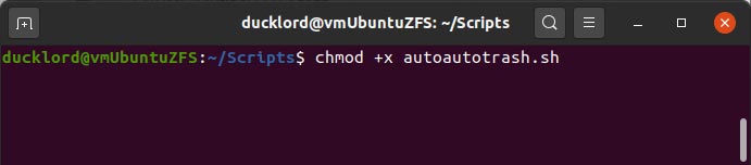 Håll Ubuntu ren med Autotrash Gör skript körbart