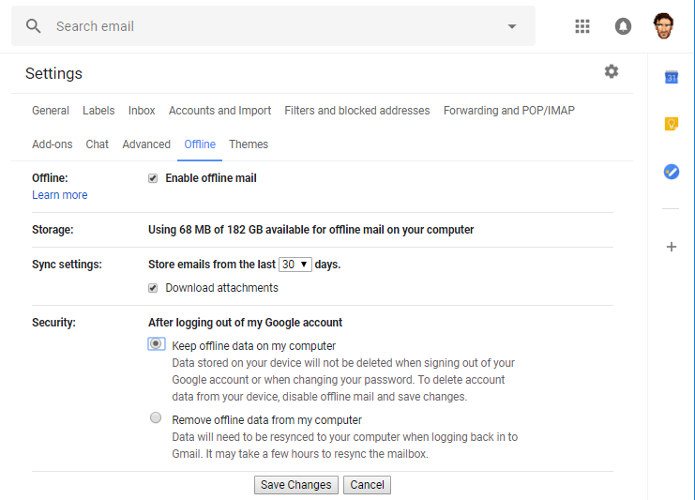 hvordan får du tilgang til gmail-on-desktop-offline-innstillinger