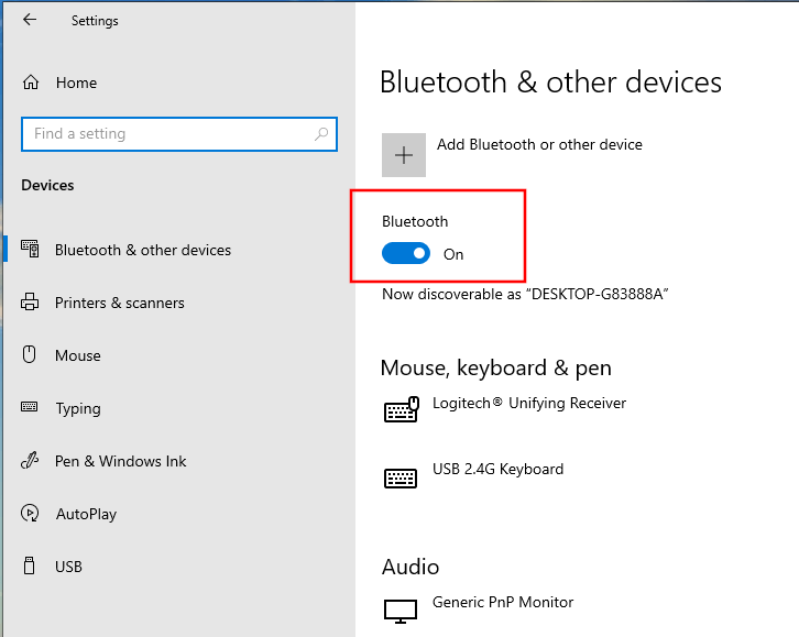 Windows-inställningar Aktivera Bluetooth