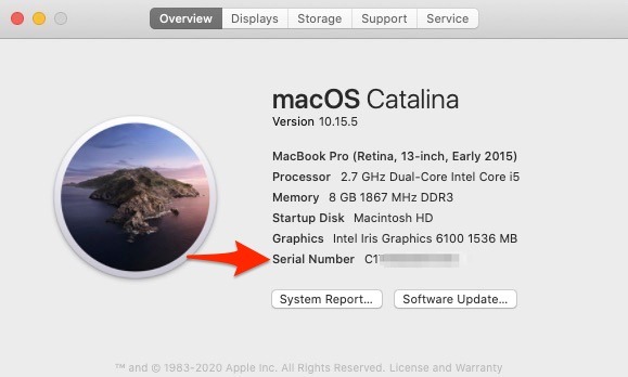 Sex sätt Macbook serienummer om Mac