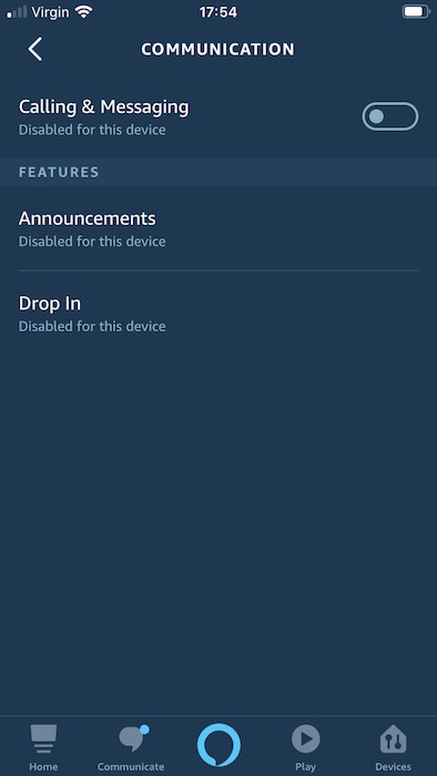 Voit poistaa soittamisen ja viestit käytöstä Amazon Alexa -yhteensopivassa laitteessasi.