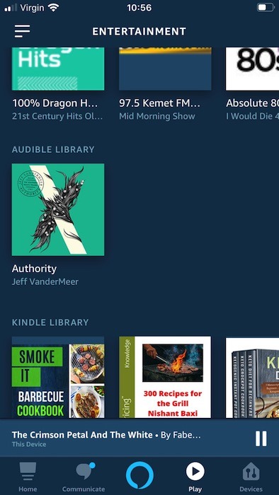 Om du har en hörbar prenumeration visar Amazon Alexa alla dina ljudböcker.