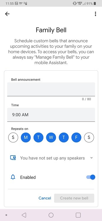Kuinka käyttää Google Assistant Family Bell Feature Bell -asetuksia