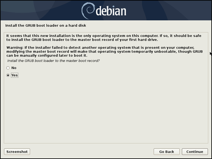 Debian Install Grub Bootloader