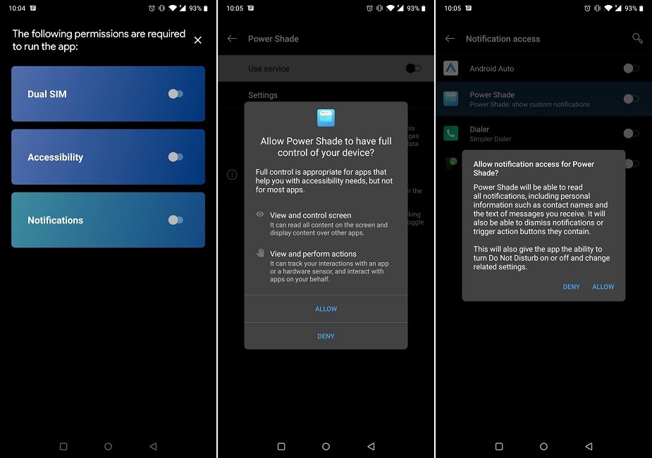 Nya media styr Android 11 Power Shade Permissions