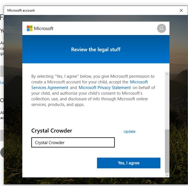 Microsoftin perheen turvaominaisuuksien määrittäminen Windows 10 -sopimuksessa