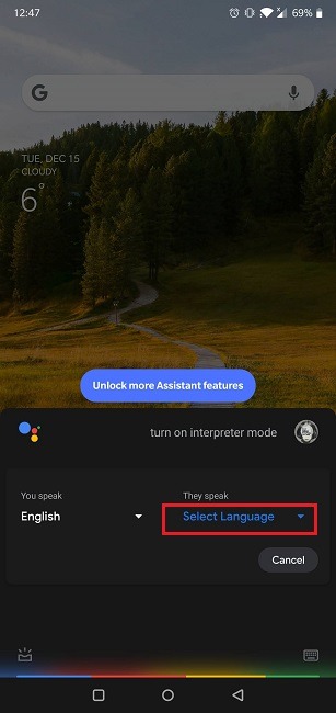 Kuinka Google Assistant -tulkki valitsee kielen