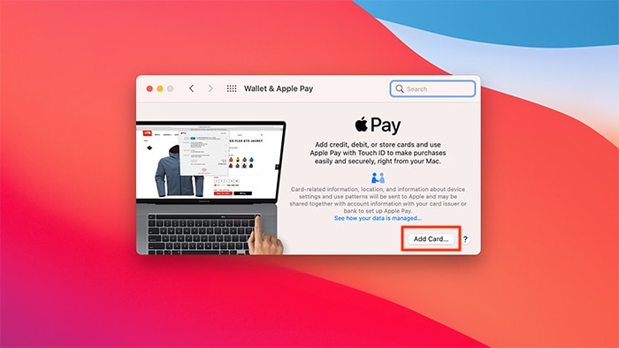 Ställ in Apple Pay Wallet Macos