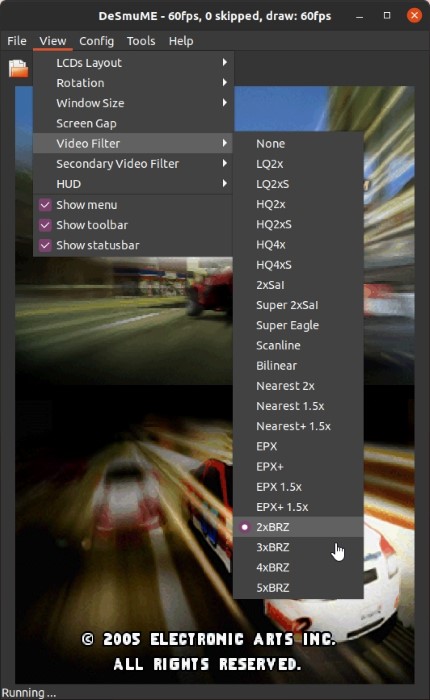 DS-spill på Linux med Desmume-videofilter