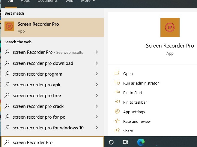 Windows10 Screen Recorder Pro Launch