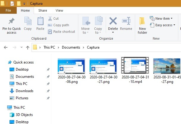 Windows10 Screen Recorder Pro-utmatningsmapp