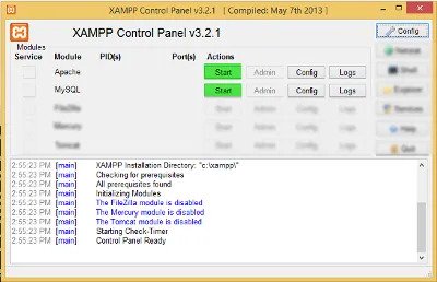 Windows Xampp Config -paneeli
