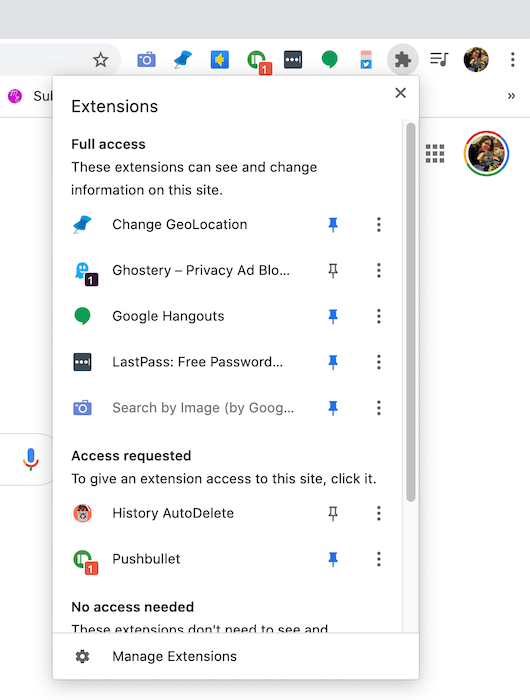 Du kan blokkere sporere på nettet ved hjelp av Ghostery-utvidelsen for Google Chrome. 