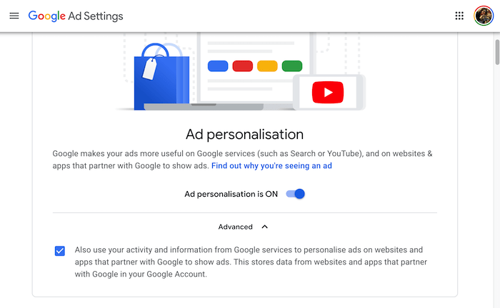 Voit estää Googlea käyttämästä tietojasi kolmansien osapuolten mainoksissa.