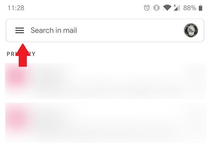 Slik deaktiverer du Gmail-samtale Vis Hamburger Menu Mobile