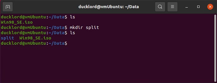 Pakkaa jaetut tiedostot Ubuntu Mkdir Split -sovelluksessa