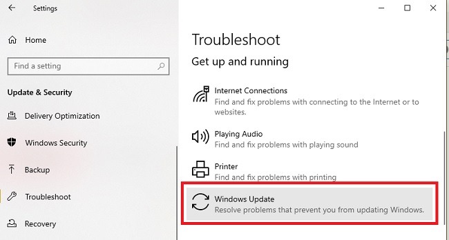 Felsökning av installationsproblem för Windows 10 Update Windows Update