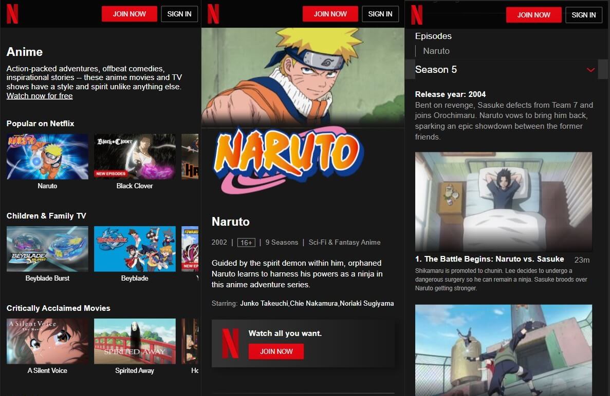 Netflix anime-app