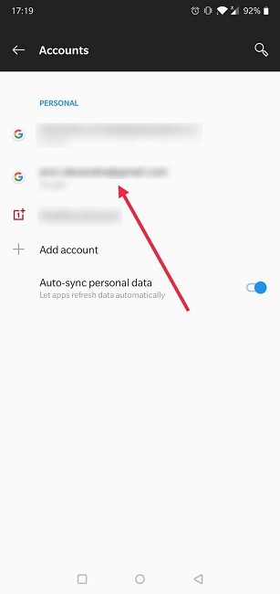 Så här byter du Google-konto Android Gmail-app Välj konto för att ta bort 1