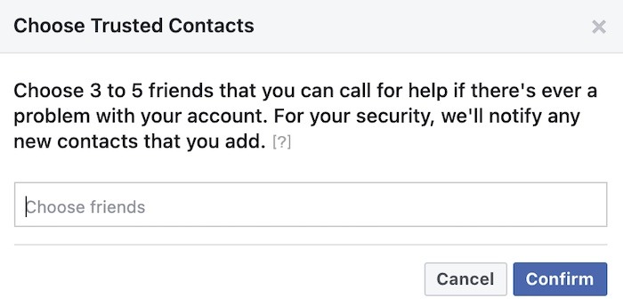 Palauta Facebook-tilin salasana Valitse Yhteystiedot