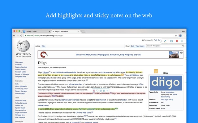 Google Chrome -laajennukset merkitsevät Diigon