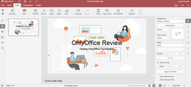Presentasjon av Onlyoffice Workspace Cloud Review