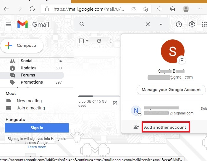 Gmail Multiple Manage Legg til en annen konto