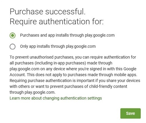 Installera appar på distans Android-autentiseringsinställningar