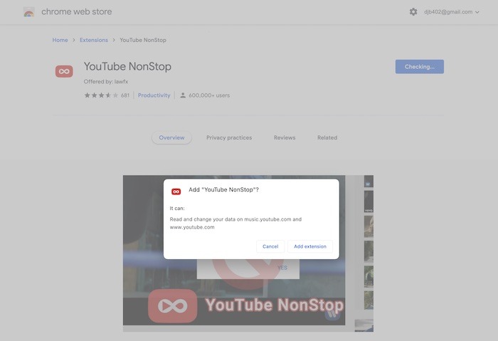 Inaktivera Youtube-video pausad Lägg till tillägg