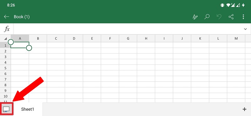 Lisää tiedot Image Excelin Android -työkalupalkista